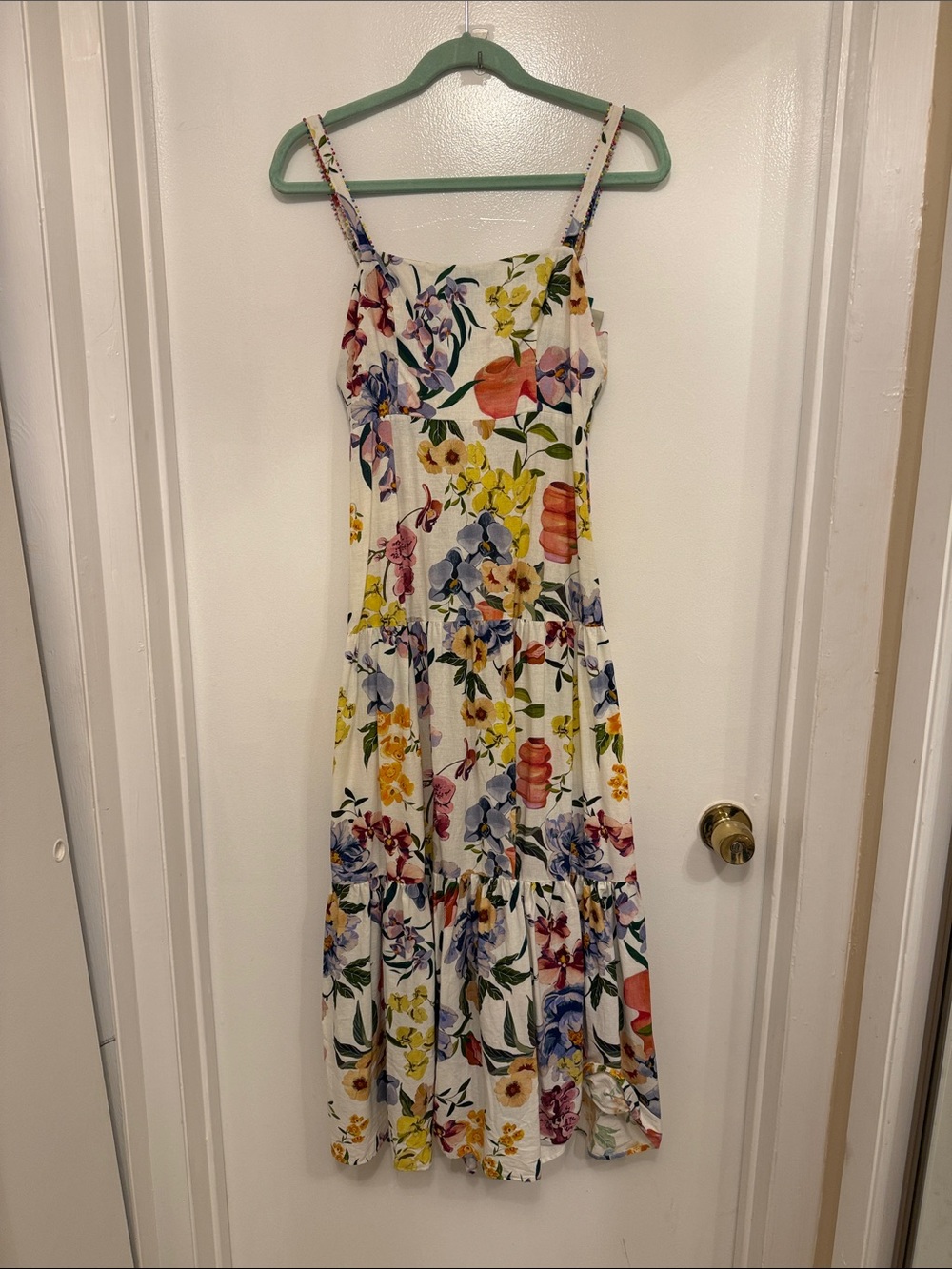 FARM Rio White Maxi Dress with Multicolor Floral Print